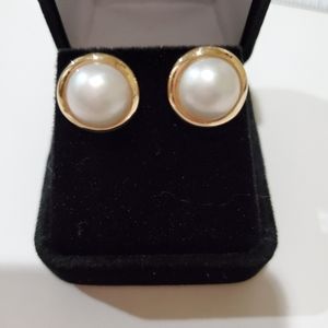 Natural pearl mabe,14k yellow gold